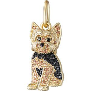 Sterling Gold Yorkshire breed charm plated option cube zirconia Necklace Jewelry